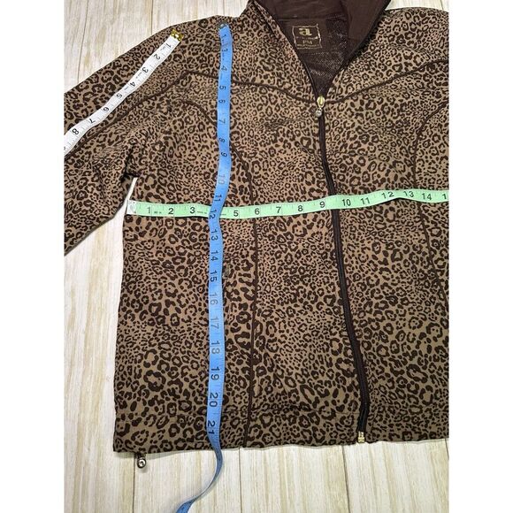 Activology Womens Leopard Print Jacket Full Zip Plus Size PM Pockets‎ Brown - Picture 7 of 12